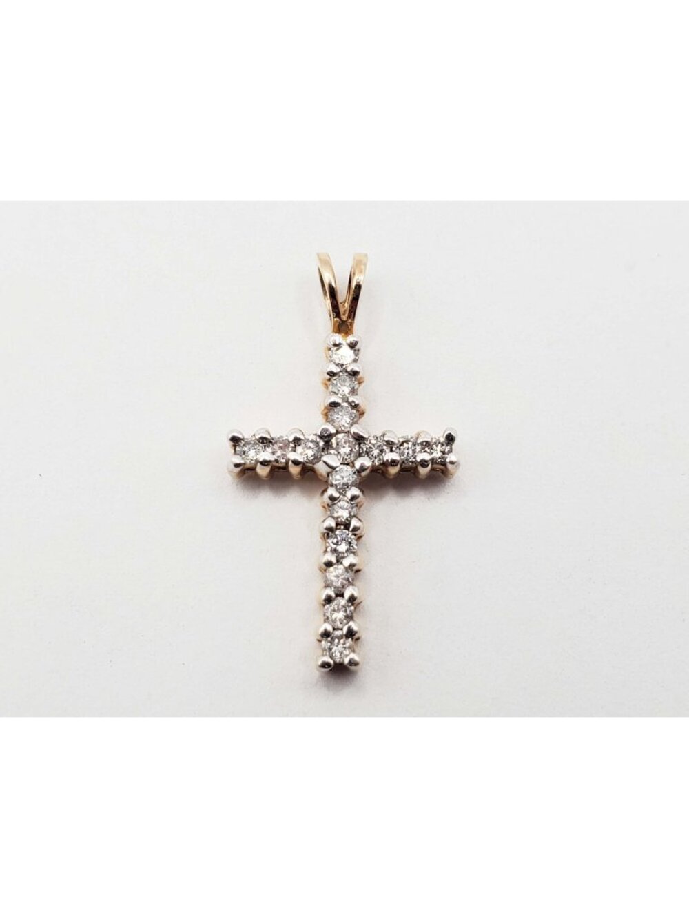 0.8 ctw Diamond Cross Pendant 14k Gold